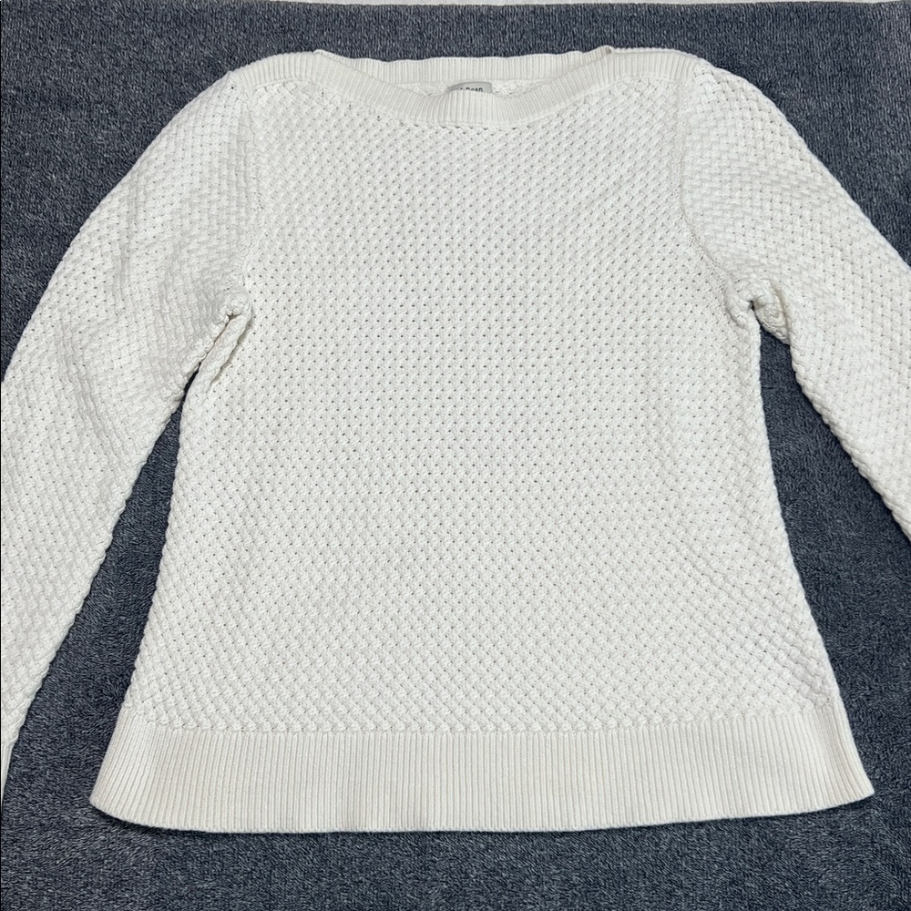 L.L. Bean Cream Women's Crew Neck Sweater size PL